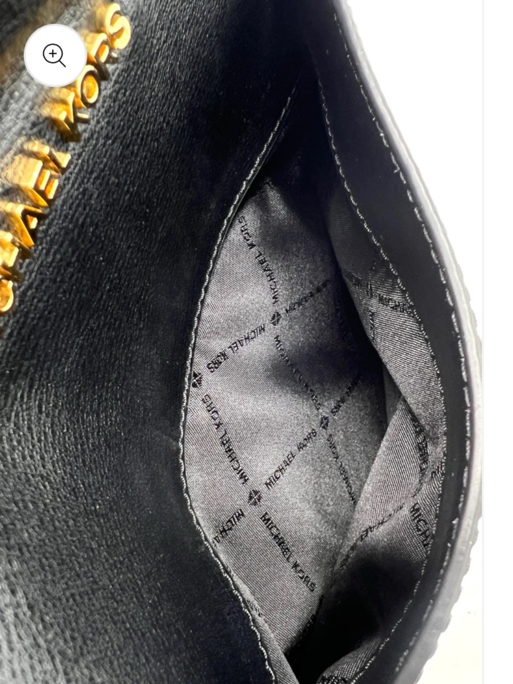 Michael Kors Emmy Large Dome Leather
Backpack Purse Black Gold Adjustable Straps - Picture 7 of 16